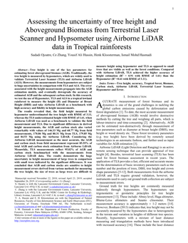 Assessing the Uncertainty of Tree Height and Aboveground Biomass