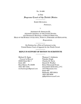 No. 18-496 Petitioner, V. Respondents. on Petition for a Writ of Certiorari