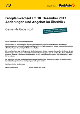 Fahrplanwechsel Am 10. Dezember 2017 Änderungen Und Angebot Im Überblick