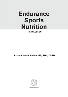 Endurance Sports Nutrition THIRD EDITION