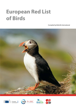 Birdlife International (2015) European Red List of Birds. Luxembourg: Publications Office of the European Union