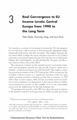3 Real Convergence to EU Lncome Levels: Central Europe from 1 990 to the Long Term