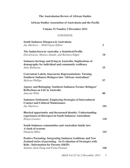 ARAS Vol.32 No.2 December 2011 1 the Australasian Review of African