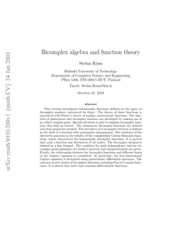 Bicomplex Algebra and Function Theory