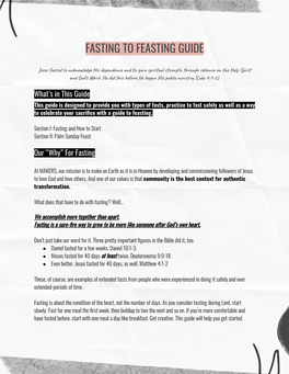 Fasting to Feasting Guide