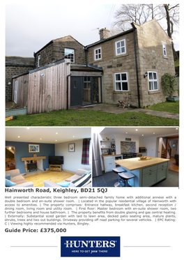 Hainworth Road, Keighley, BD21 5QJ Guide Price