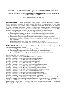 Minori, Famiglie, Adulti E Disabili Fra I Comuni Di: Calestano, Corniglio, Langhirano, Lesignano De’ Bagni, Monchio Delle Corti E L’Asp Azienda Sociale Sud-Est