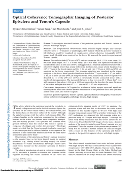 Optical Coherence Tomographic Imaging of Posterior Episclera and Tenon’S Capsule