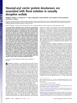 Stearoyl-Acyl Carrier Protein Desaturases Are Associated with ﬂoral Isolation in Sexually Deceptive Orchids