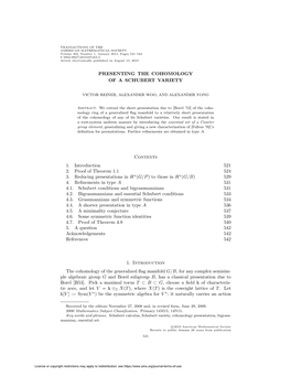 Presenting the Cohomology of a Schubert Variety