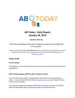 AB Today – Daily Report January 24, 2019