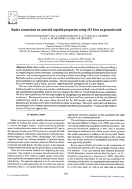 Radar Constraints on Asteroid Regolith Properties Using 433 Eros As Ground Truth