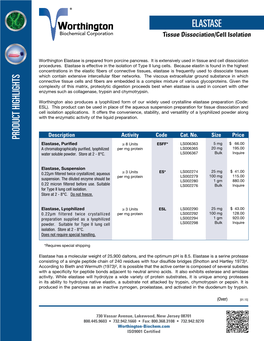 Elastase Product Highlights