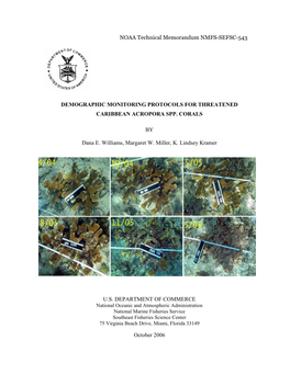 Demographic Monitoring Protocols for Acropora