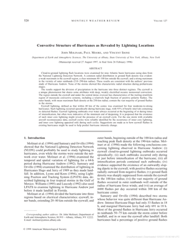 Convective Structure of Hurricanes As Revealed by Lightning Locations