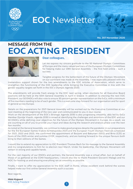 EOC Newsletter EOC ACTING PRESIDENT