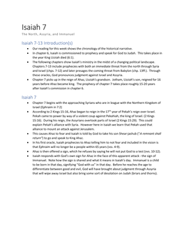 Isaiah 7 the North, Assyria, and Immanuel