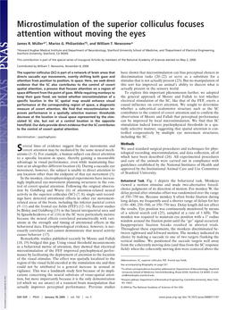 Microstimulation of the Superior Colliculus Focuses Attention Without Moving the Eyes