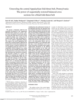 Unraveling the Central Appalachian Fold-Thrust Belt, Pennsylvania: the Power of Sequentially Restored Balanced Cross Sections for a Blind Fold-Thrust Belt