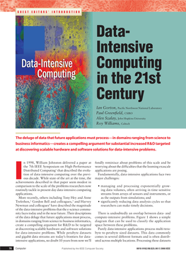 Data- Intensive Computing in the 21St Century