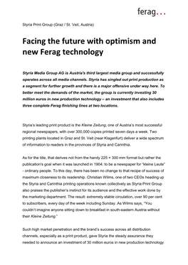 Facing the Future with Optimism and New Ferag Technology