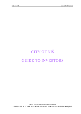 Guide to Investors