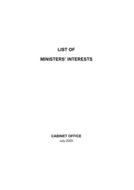 List of Ministers' Interests