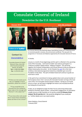 Consulate General of Ireland Newsletter for the U.S