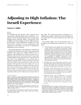 Adjusting to High Inflation: the Israeli Experience