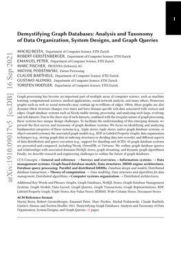 Demystifying Graph Databases: Analysis and Taxonomy of Data Organization, System Designs, and Graph Queries