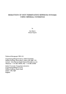 Semantics of Non-Terminating Rewrite Systems Using Minimal Coverings