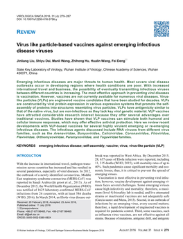Virus Like Particle-Based Vaccines Against Emerging Infectious Disease Viruses