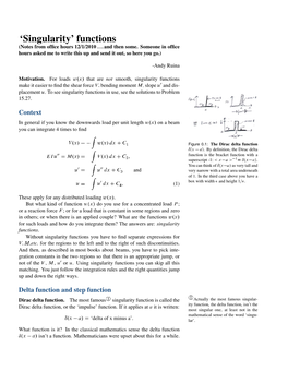 'Singularity' Functions