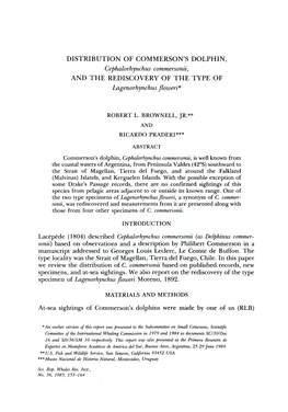 Brownell, R. L. Jr. and R. Praderi. Distribution of Commerson's