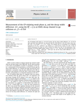 Measurement of the CP-Violating Weak Phase Φs