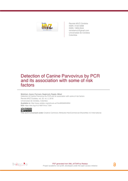 Detection of Canine Parvovirus by PCR and Its Association with Some of Risk Factors