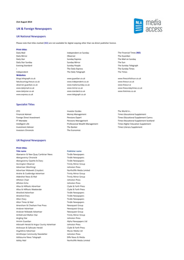 UK & Foreign Newspapers