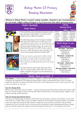 Bishop Martin CE Primary Reading Newsletter