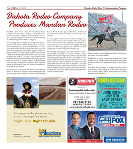 Dakota Rodeo Company Produces Mandan Rodeo