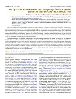 Host-Parasite Associations of the Cratogeomys Fumosus Species Group and Their Chewing Lice, Geomydoecus