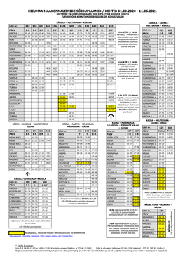 Hiiumaa Maakonnaliinide Sõiduplaanid / Kehtib 01.09