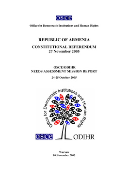 Armenia: Needs Assessment Mission Report, Constitutional Referendum Of