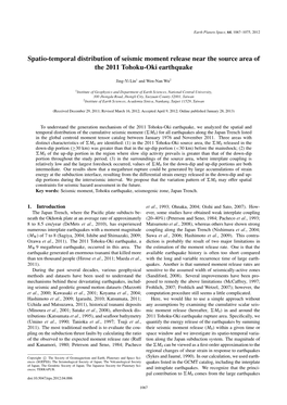 Spatio-Temporal Distribution of Seismic Moment Release Near the Source Area of the 2011 Tohoku-Oki Earthquake