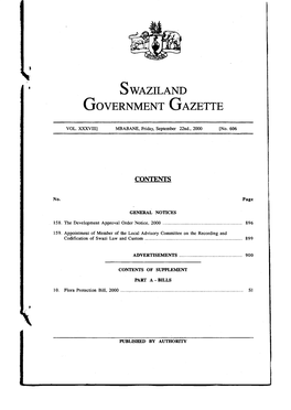 Swaziland Government Gazette