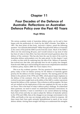 Four Decades of the Defence of Australia: Reflections on Australian Defence Policy Over the Past 40 Years