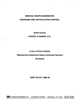 Medical Waste Bincinerator Emissions and Air Pollution Control