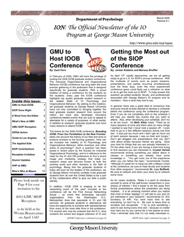 ION: the Official Newsletter of the IO Program at George Mason University