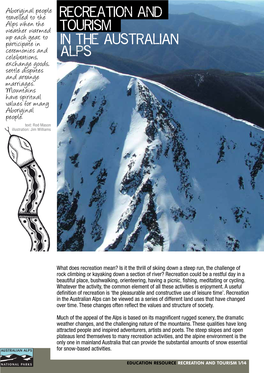 Recreation and Tourism and the Australian Alps Factsheet