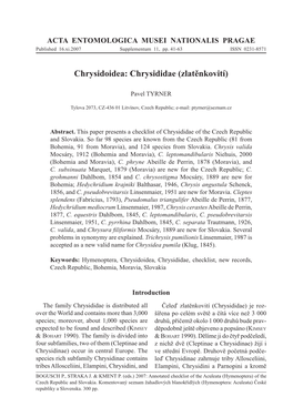 Chrysidoidea: Chrysididae (Zlatěnkovití)