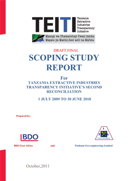 SCOPING STUDY REPORT for TANZANIA EXTRACTIVE INDUSTRIES